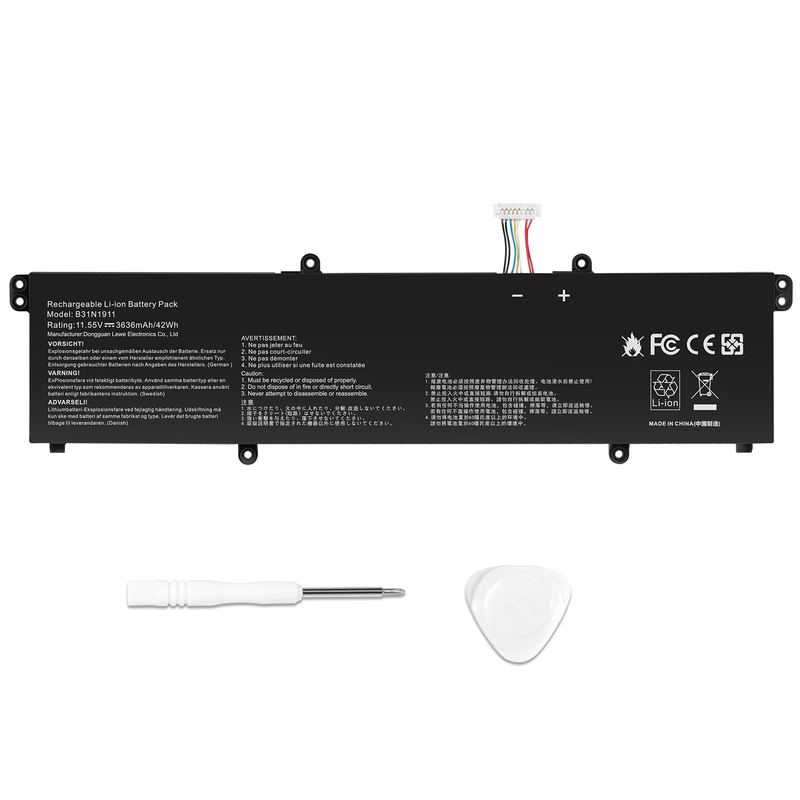 ASUNCELL 11.55V/42Wh B31N1911 Batterie d'ordinateur Portable pour ASUS VivoBook Flip 14 TM420IA, ASUS VivoBook 14 M413, ASUS VivoBook 14 F413, ASUS Notebook X X413FF Series B31N1911 C31N1911