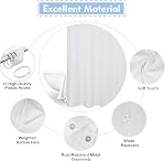 Fabric Shower Curtain Liner Water Repellent, Soft Premium Cloth Shower Liner with 12 Rustproof Metal Grommets & Hooks, Hotel Luxury Spa Bathroom Shower Curtain 72x72 Inches, Machine Washable