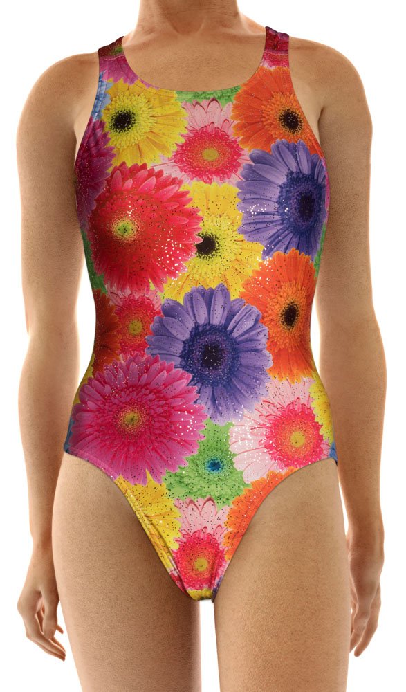 MARU Tek Back Multicoloured Womens Daisy Sparkle Swimming Costume FS5522