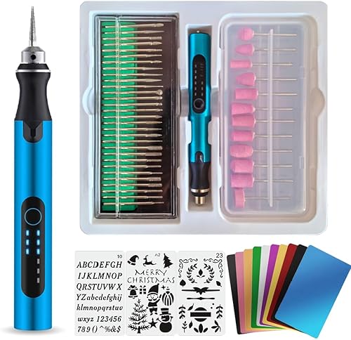 Miniatura 7 de Máquinas de grabado recargables por USB con 35 bits, mini grabador eléctrico, herramientas rotativas inalámbricas, joyería grabada, piedra, metal