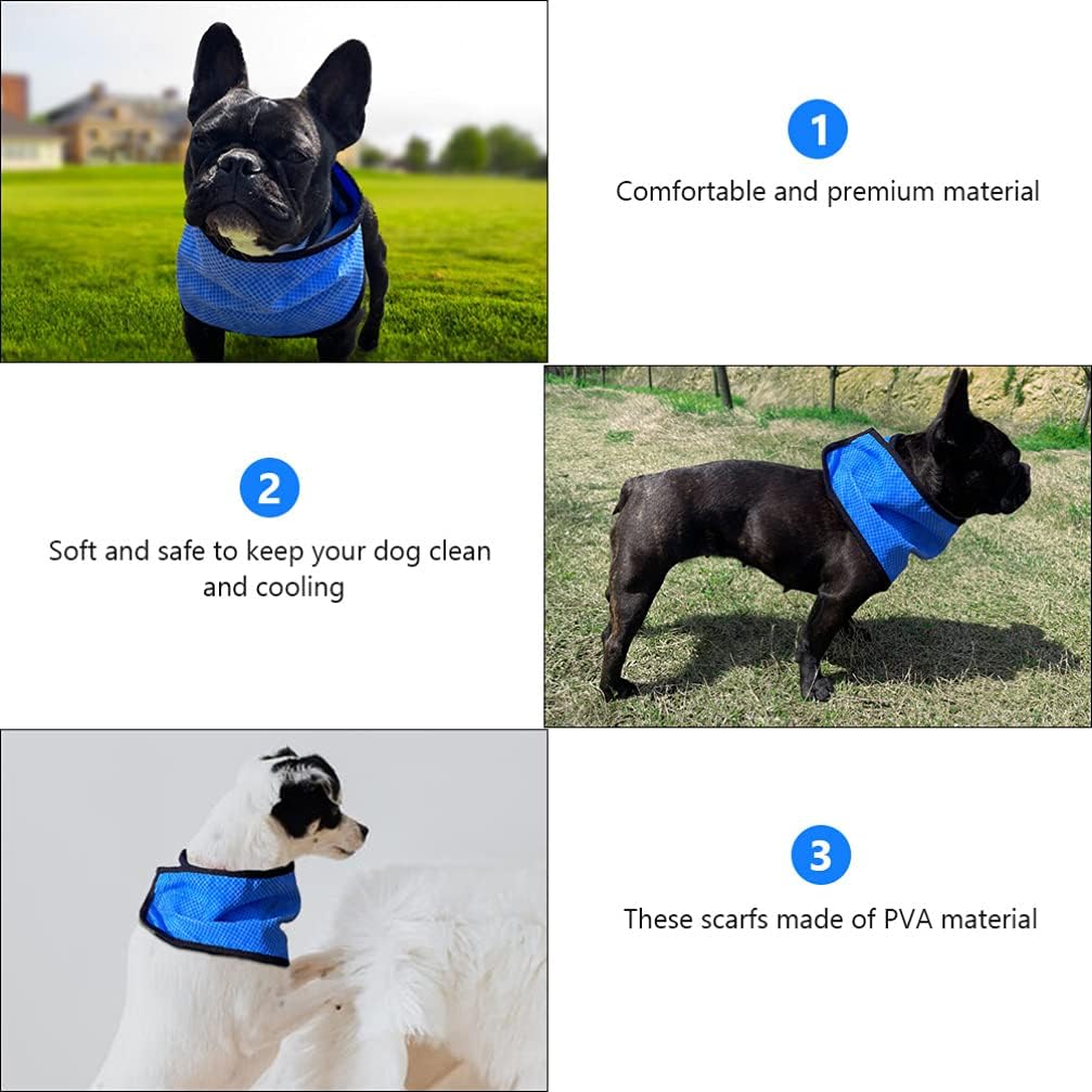 Popetpop 犬用クール バンダナ ペット用冷却首輪 ひんやりスカーフ ネッククーラー 調節可能 熱中症 暑さ対策 犬 冷感スカーフ 夏用品 犬猫兼用 L 人気の春夏