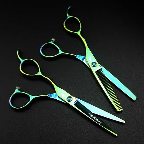 Freelander 6.0 Inch Left-Handed Professional Hair Scissors Straight & Thinning Barber Shears Japan 440C Steel For Left-Handed Hairdresser #TOP3