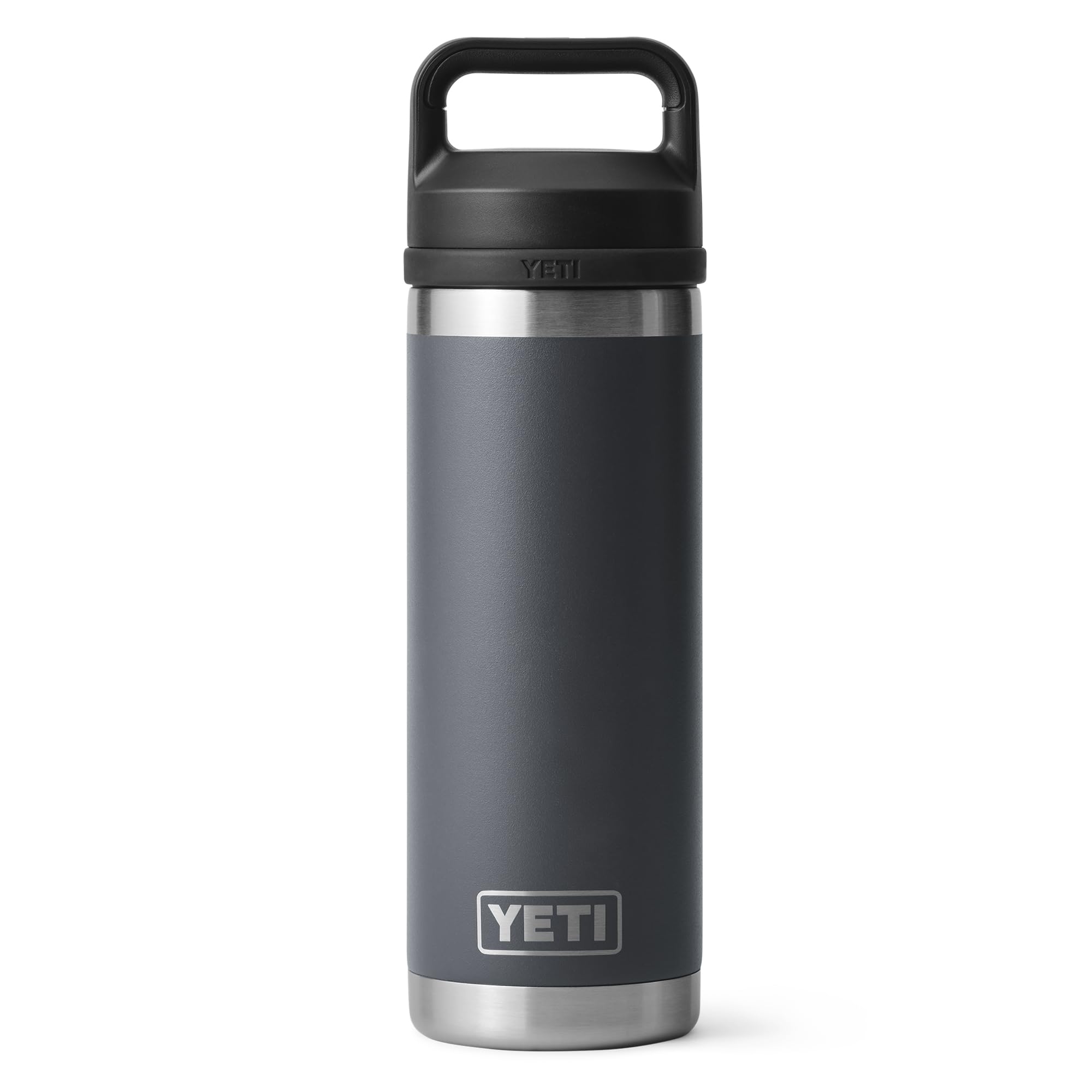 YETI Rambler Bottle Chug, Vacuum Insulated Stainless Steel Bottle with Leakproof Chug Cap, Charcoal, 18 oz (532 ml)