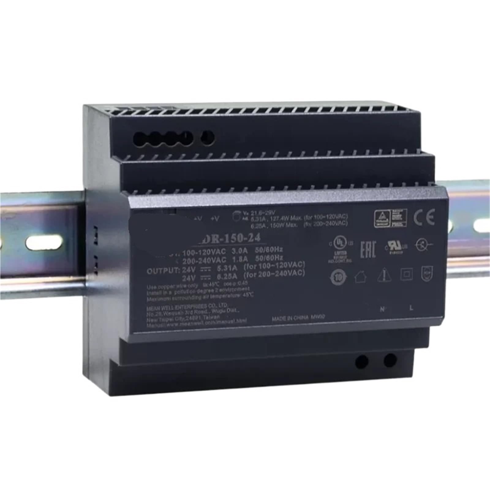 Alimentatore HDR-150-12 12V HDR-150-15 15V HDR-150-24 24V HDR-150-48 48V 150W 1 pezzo (HDR-150-12)