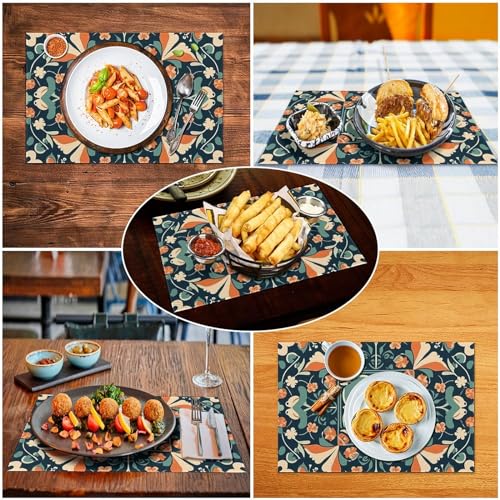 Set de table rétro en PVC lavable 30x45 cm de salle à manger