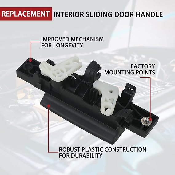 TQPONLY Interior Door Handle Compatible with 2015-2019 Ford Transit T-150 T-250 T-350 Right Passenger Side Inside Sliding Door Replaces CK4Z6122666A