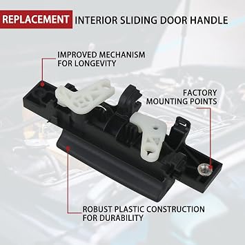 TQPONLY Interior Door Handle Compatible with 2015-2019 Ford Transit T-150 T-250 T-350 Right Passenger Side Inside Sliding Door Replaces CK4Z6122666A
