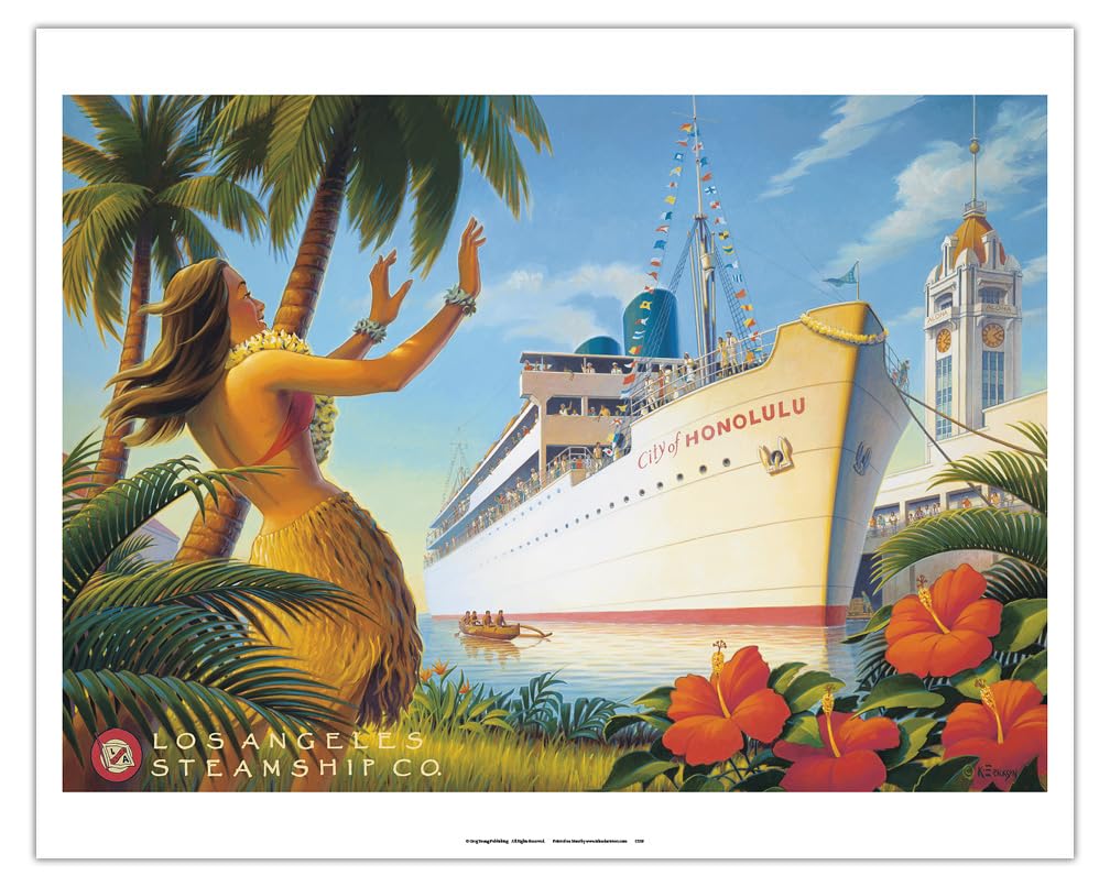 Amazon.com: Aloha Towers - S.S. City of Honolulu - Boat Day Matte