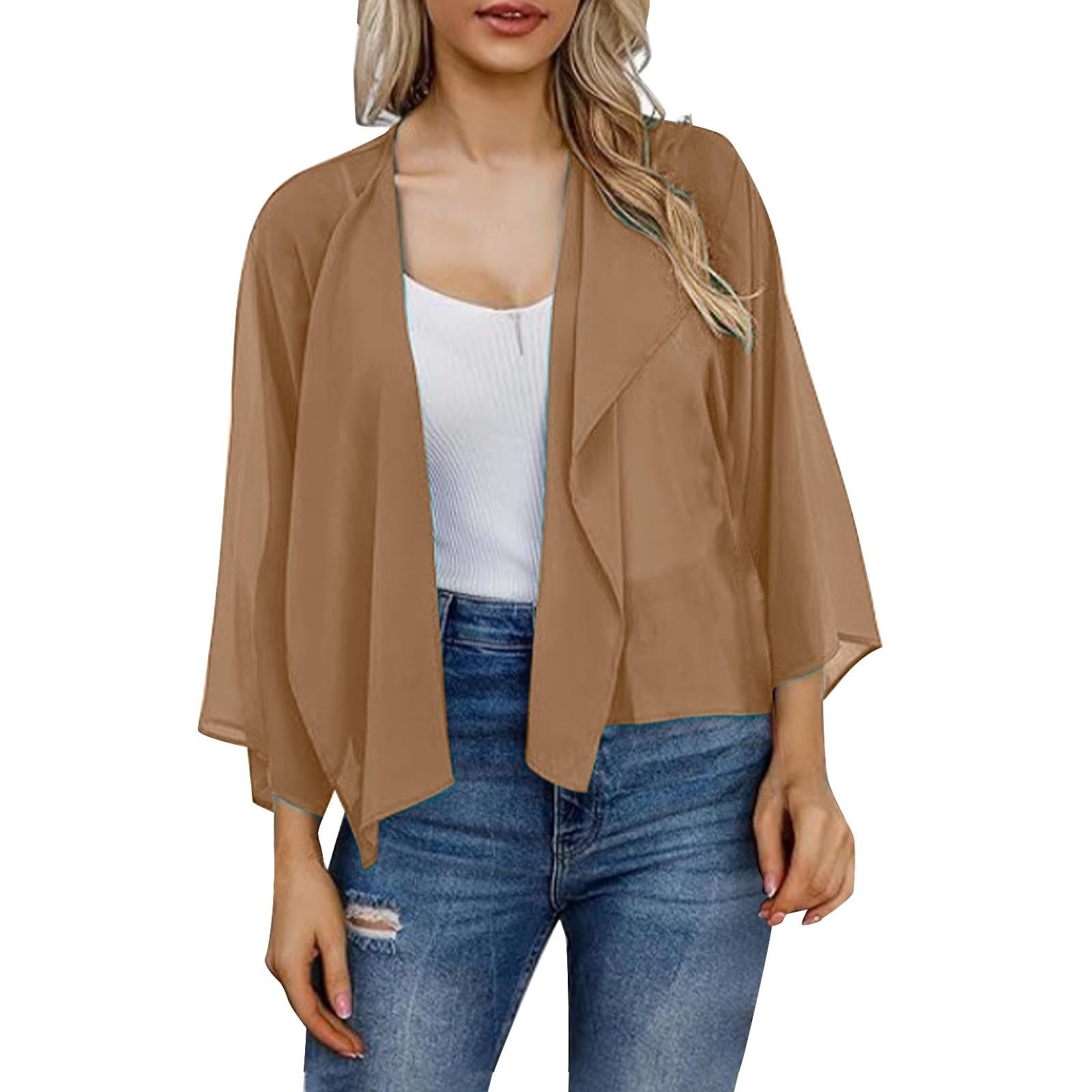 Generic Ropa de fiesta mujer mujer verano tops casual manga corta kimono cubierta playa cárdigans 90 traje de fiesta