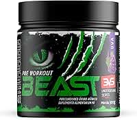 3VS Nutrition Pré-Treino Beast 300g Sabor Uva · Cafeína 200mg + L-Arginina + Taurina · 43 doses