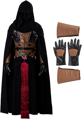 Disfraz completo de túnica para hombre, disfraz de caballero con capucha para Halloween