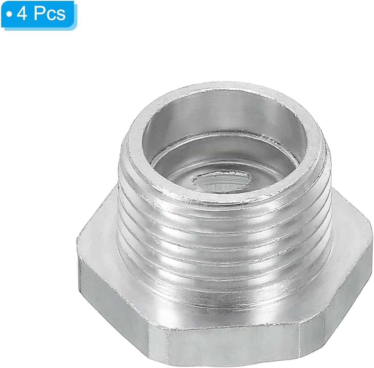 PATIKIL Air Compressor Oil Sight Glass, 4 Pack 1/2" NPT Male Thread Aluminum Alloy Oil Liquid Level Gauge Air Compressor Parts with O-ring