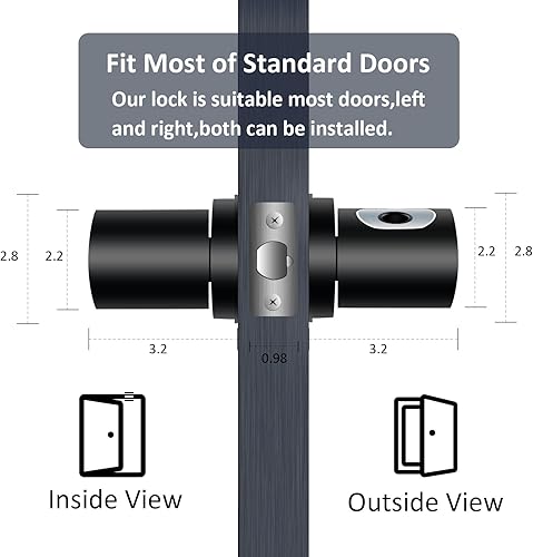 Miniatura 6 de Bikerid Perilla inteligente para puerta, cerradura de puerta de huellas dactilares con teclado, perilla de puerta de huellas dactilares con código