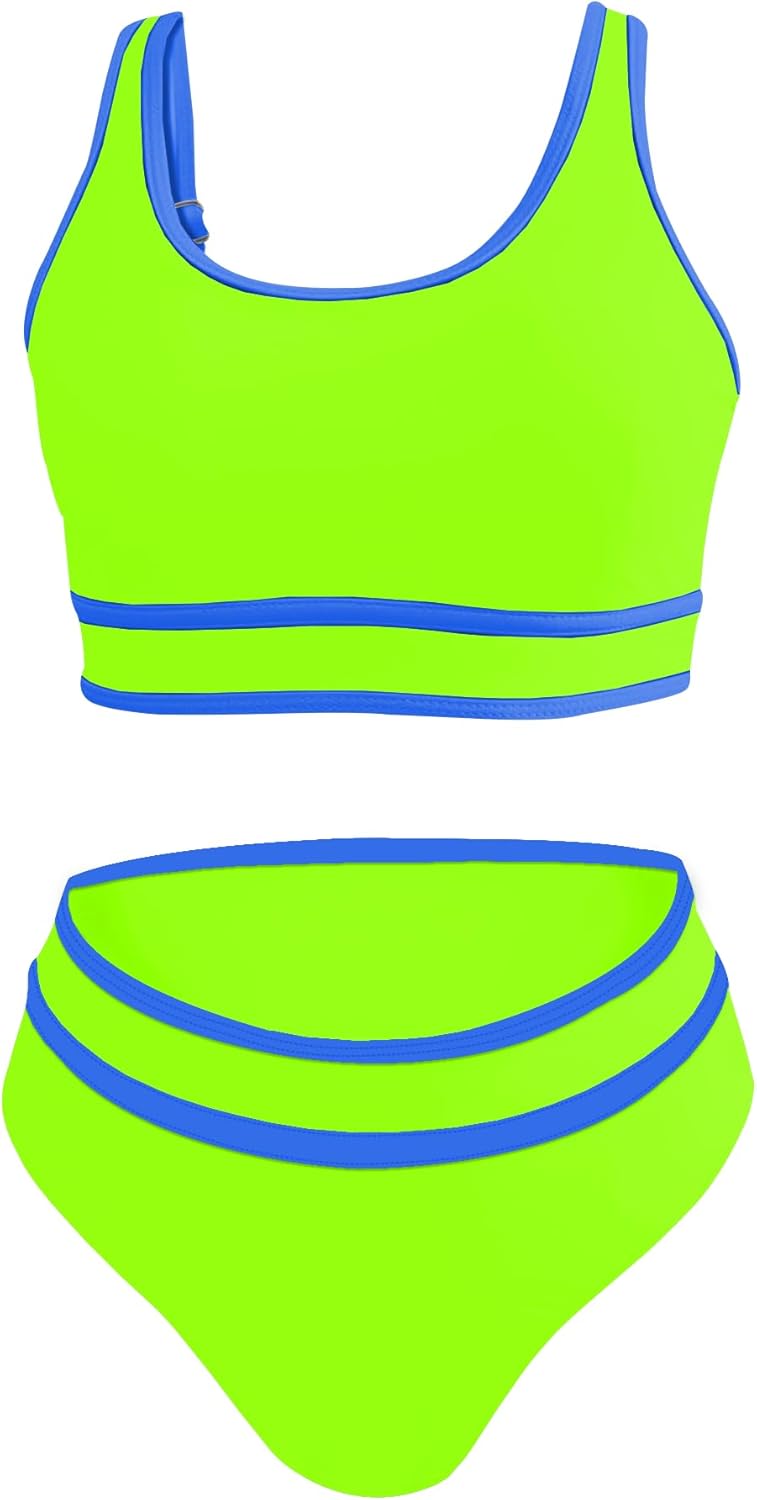 Buauty Women's High Waisted Bikini Sets Two Piece Swimsuits for Women Sporty Color Block Cheeky High Cut Bathing Suits 2026 - Image 7