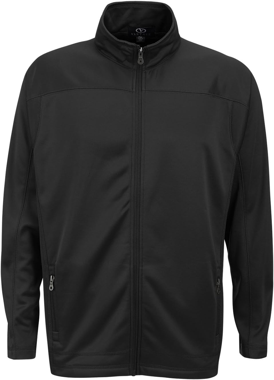 Vantage Men's Brushed Back Micro-Fleece Full-Zip Jacket, Dark Grey, 4XL