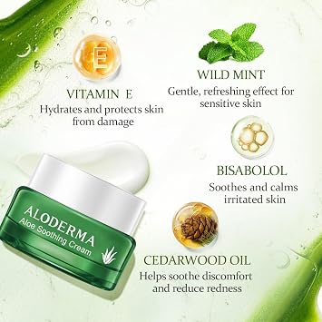 Aloderma Aloe Face Cream Set, 2 pieces - Hydrating Cream, Soothing Cream