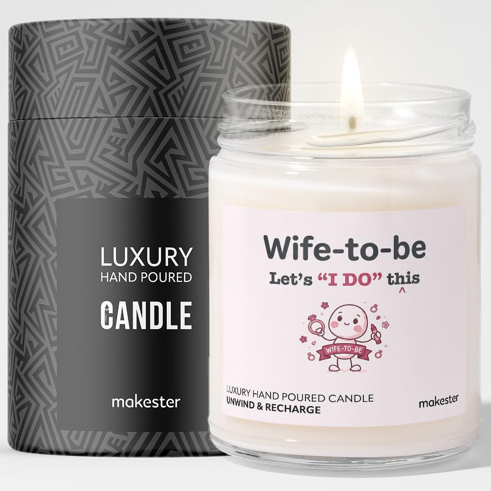 Gift for Wife On Wedding Day - Luxury Soy Wax Candle - Vanilla, Jasmine, Sugared Almond - Makester โ image 1