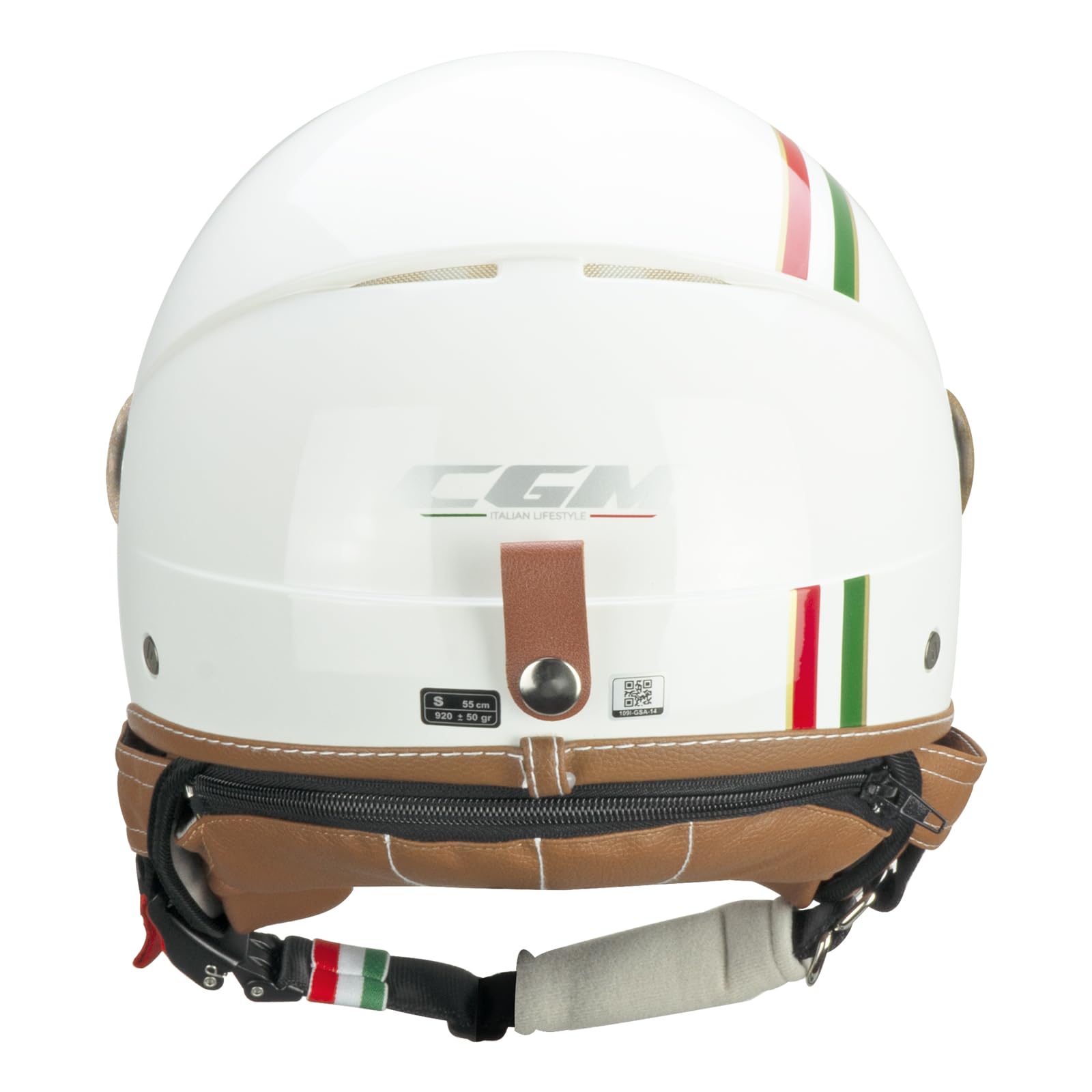 CGM Kask otwarty, 191I PIX IT Zielony, biały, czerwony, M