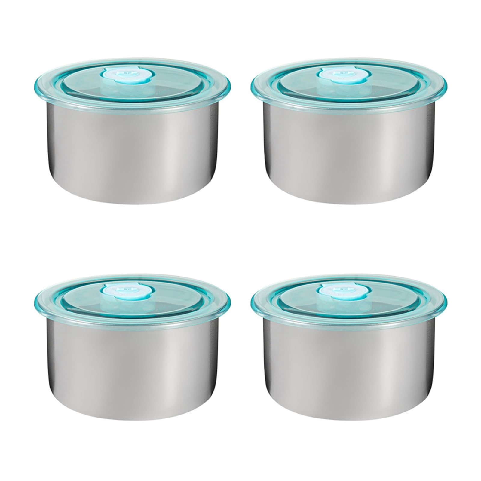 MICFENY 4Pcs Stainless Steel Food Storage Container With Silicone Lid Seal And Leak Design For Snacks And Lunches