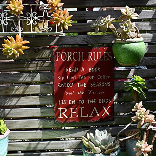 Yk Decor Porch Rules Metal Sign Read A Book Sip Iced Tea Enjoy Seasons Listen To Birds Relax Decorative Porch Signs For Home Decor #TOP2