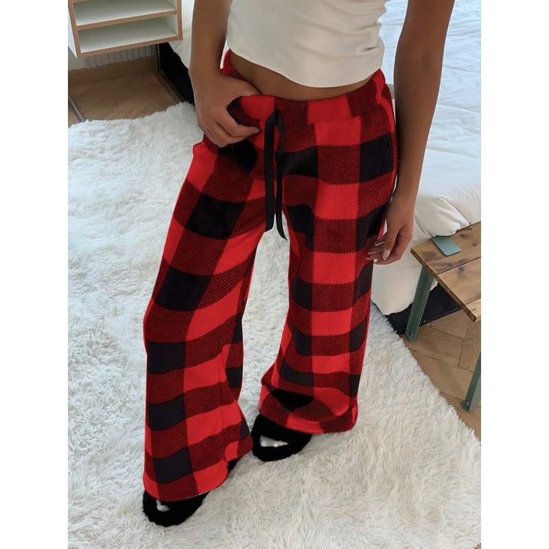 Image of Leopard Pants Women Therian Fuzzy Pajama Pants Y2k Cheetah Pants Grunge High Waisted Fluffy Pants