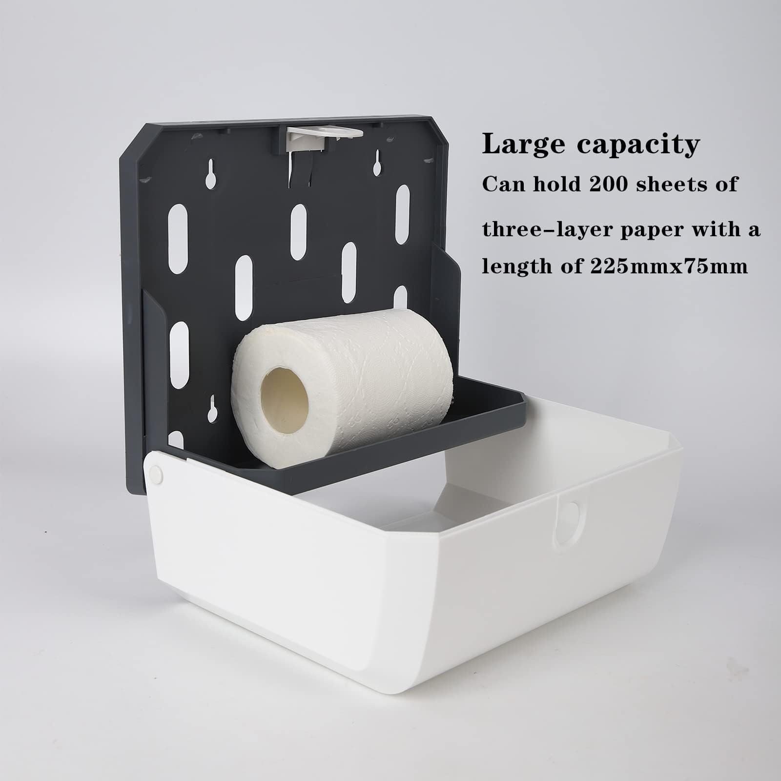 Dispensador de toallas de papel montado en la pared, dispensador de toallas de mano comercial, caja de toallas de papel higiénico blanco, soporte de pañuelos plegable en C para baño, restaurante