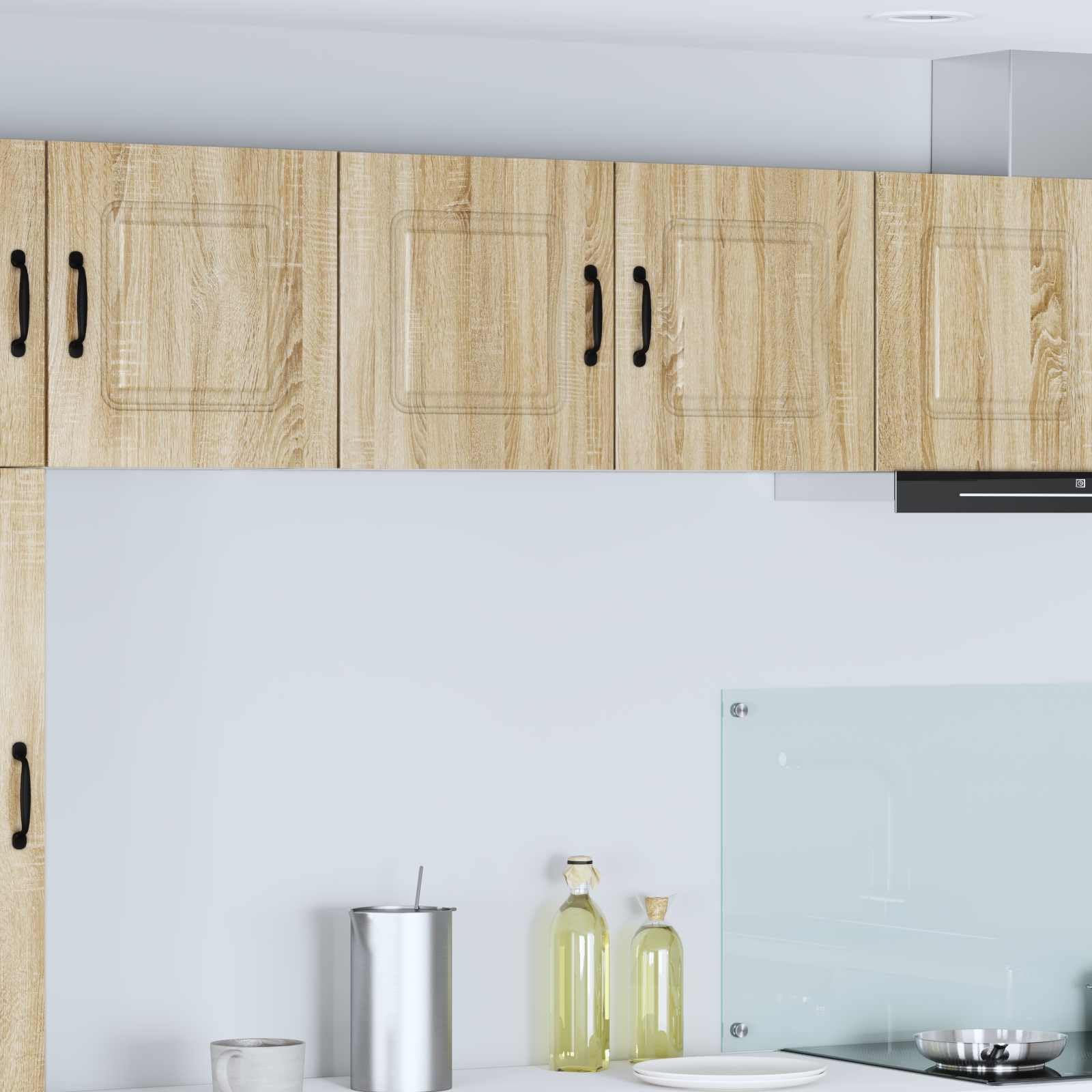 Przód do zmywarki Kalmar dąb Sonoma materiał drewnopochodny 80 x 31 x 40 cm z 2 drzwiami i półkami, uniwersalna szafka kuchenna do przechowywania i organizacji w kuchni, jadalni, spiżarni