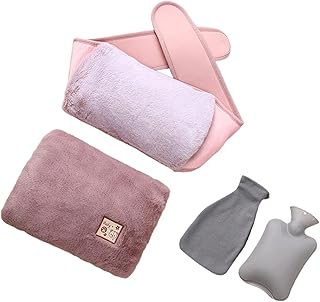 WINARA Hot Water Bottle with Waist Cover,Hot Water Bottle Rubber Warm Water Bag Pouch,Wearable Water Bag for Neck and Shoulder Back Waist,1000ML
