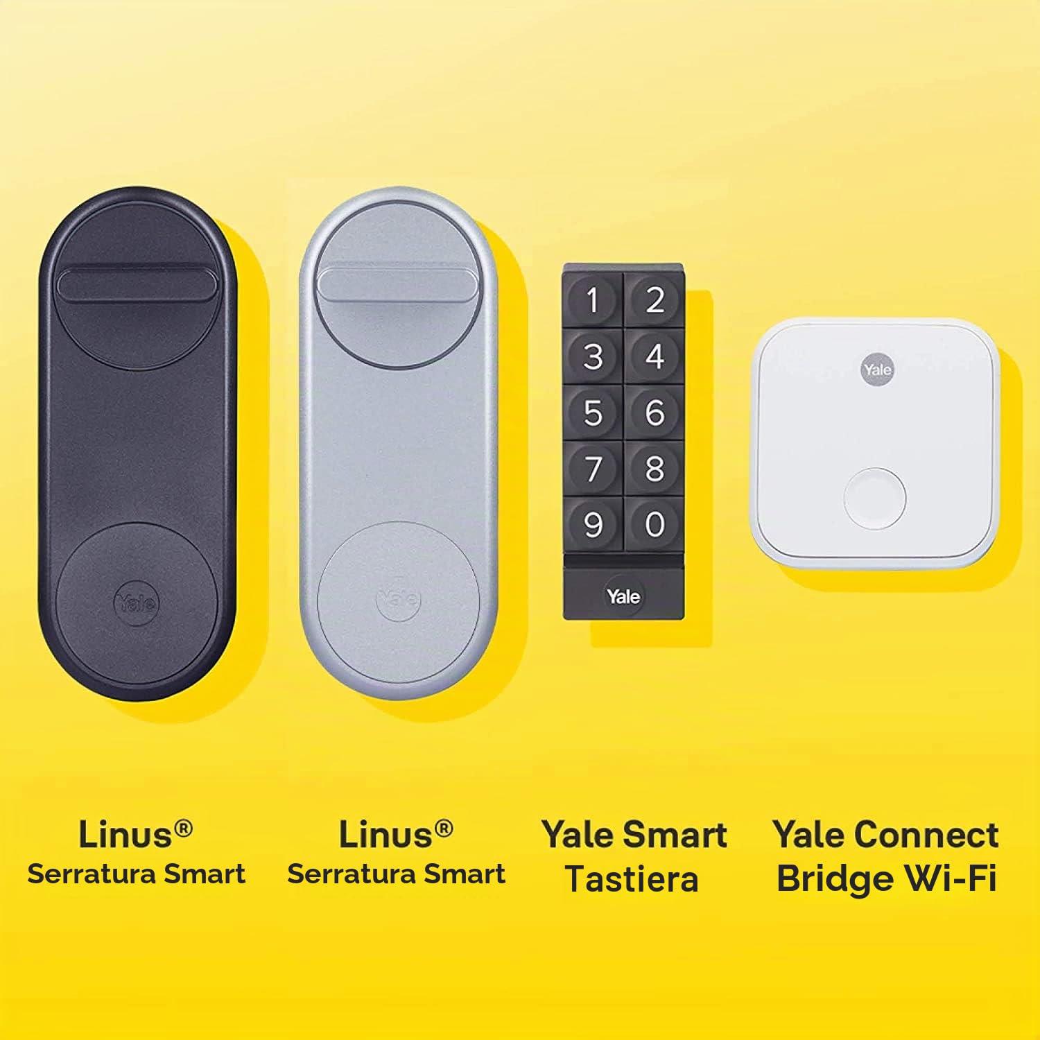 Yale HSKEL3540NM4 Cilindro HS-K Linus Smart Lock, nichelato, 35mmx40mm