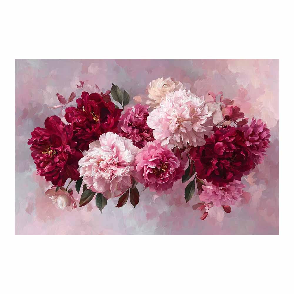 Xeniou Multicolor Flower Wall Art Canvas Pink Red Peony Floral Canvas Wall Art, For Living Room Bedroom Home Wall Decoration(Multicolor)-80X120cm Unframed
