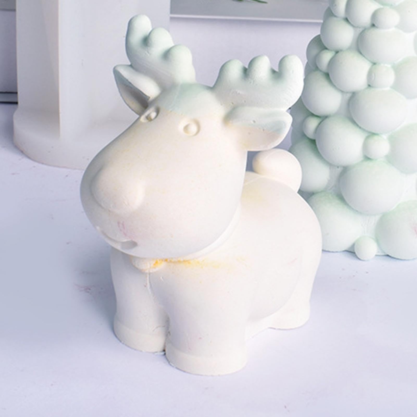 Moule En Silicone Pour Bougie De Soldat En Noyer, Arbre Rotatif Conique, Fournitures De Fabrication De Bougies Parfumées, Boîte-cadeau Avec Nœud, Décoration De Noël En Résine De Cerf