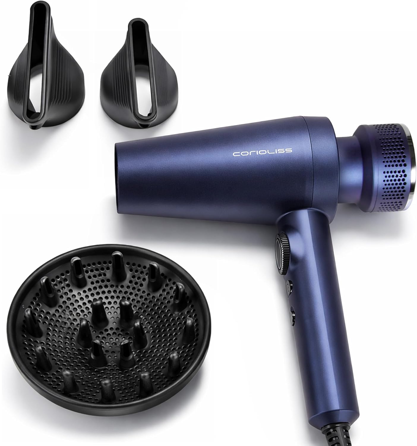Corioliss Mistral Professioneller Haartrockner 2000W mit BLDC Motor, Ionischer Föhn Anti-Frizz, Leicht und Leise, mit Diffusor und 2 Stylingdüsen für Salonergebnis Zuhause