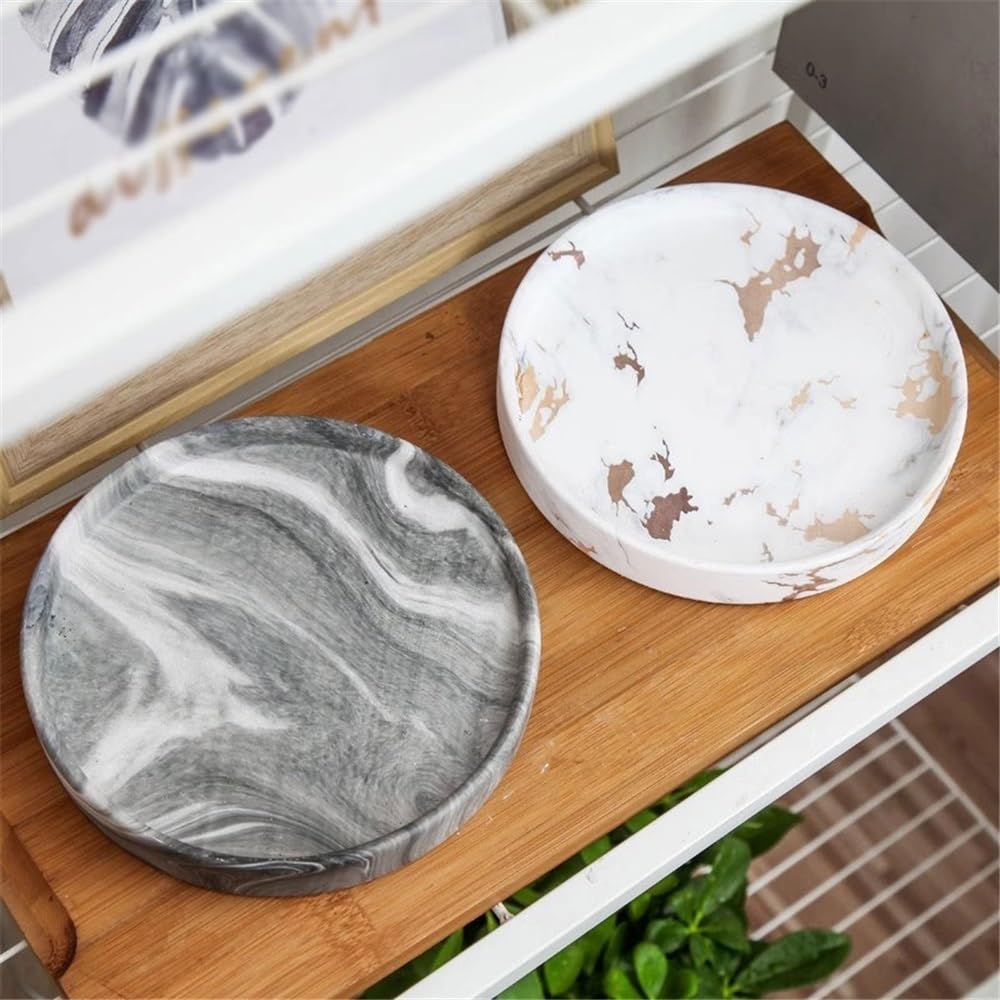 Okrągła podstawka pod doniczkę z imitacji marmuru, do salonu, balkonu, do ceramicznej podstawki pod doniczkę (dł.)