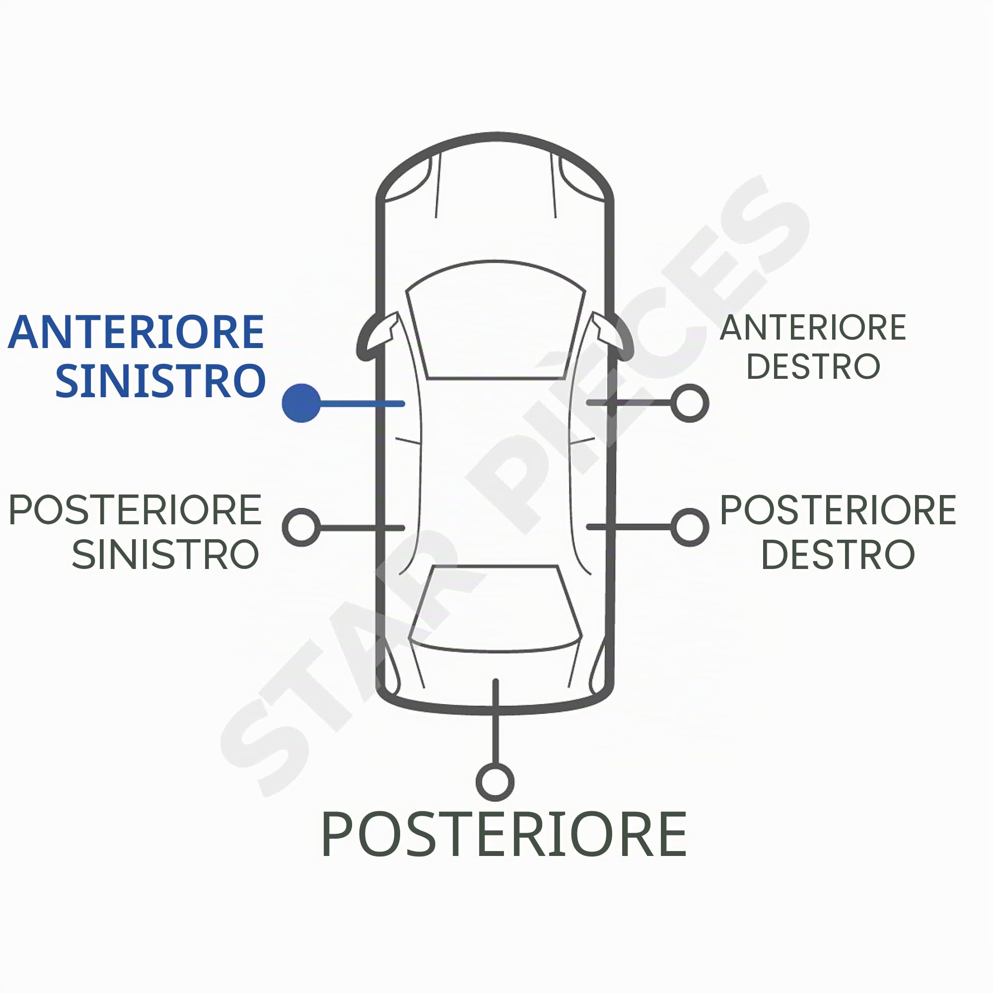 STARKIT PERFORMANCE Alzacristallo compatibile per Fiat 500 (dal 2007) CON MOTORINO. ALZAVETRO ANTERIORE SINISTRO (guida) 51889364, 51876269, 51824040, 51785841