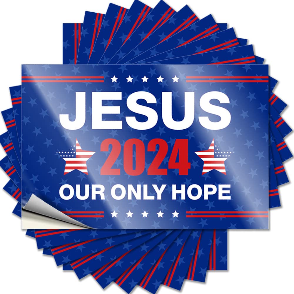Fzfn Colour Jesus 2024 Our Only Hope Winter Sticker | Winter Waterproof Vinyl Hard Diatomaceous Removable Decal Peel Stick(8X12cm)
