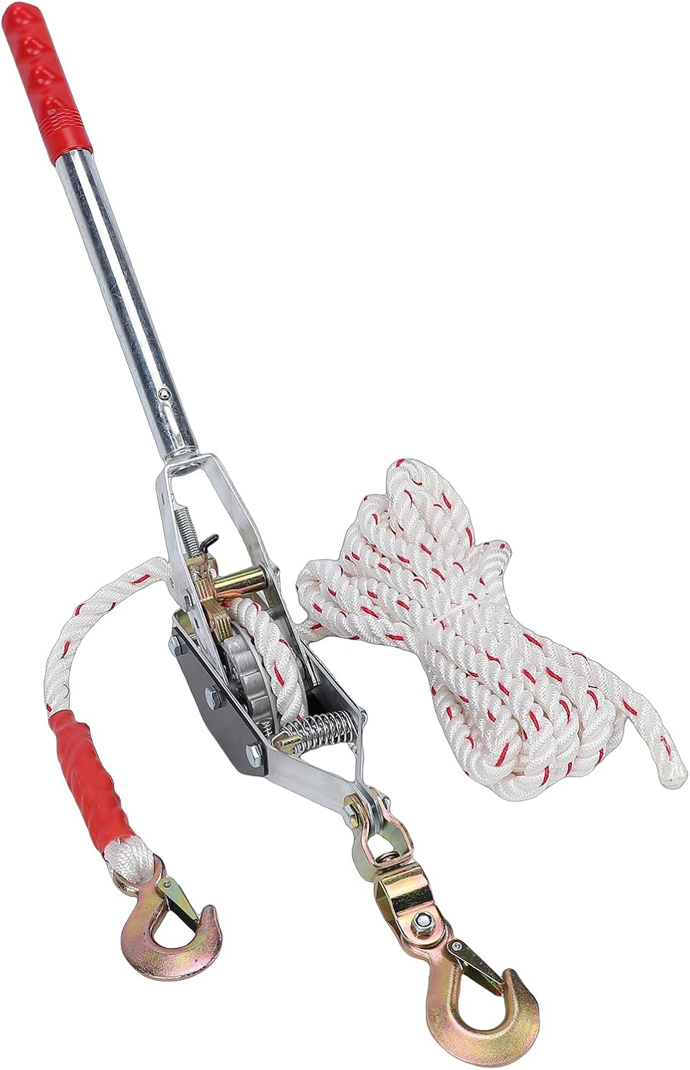 Irfora Heavy Duty Manual Ratchet Rope Cable Puller for Lifting Pulling Towing, 3307 Lbs Load Capacity Industrial Steel Wire Rope, Ideal for Construction & Automotive (1.5T*15meters)