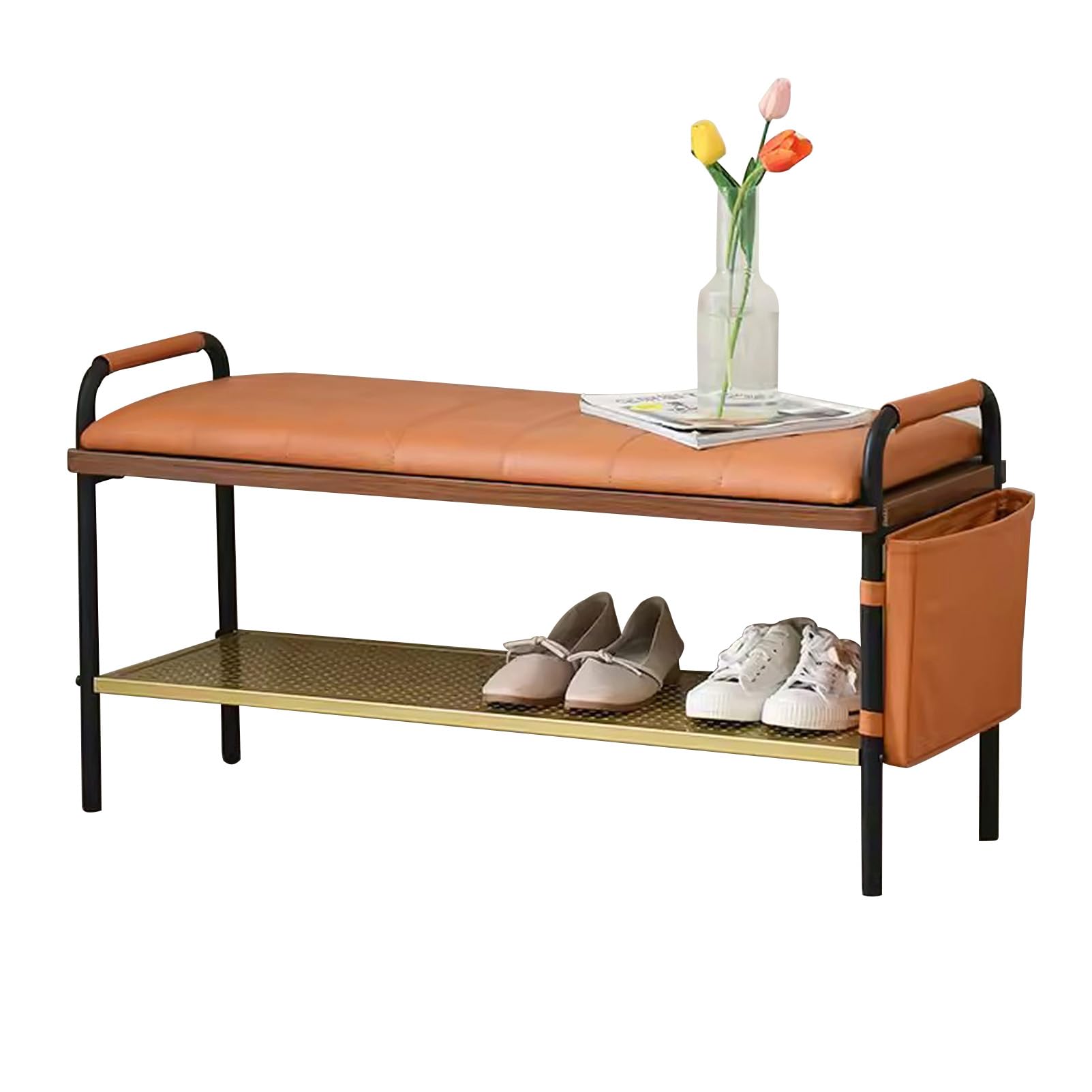 Banc de rangement chaussures en similicuir pour bout de lit - 8