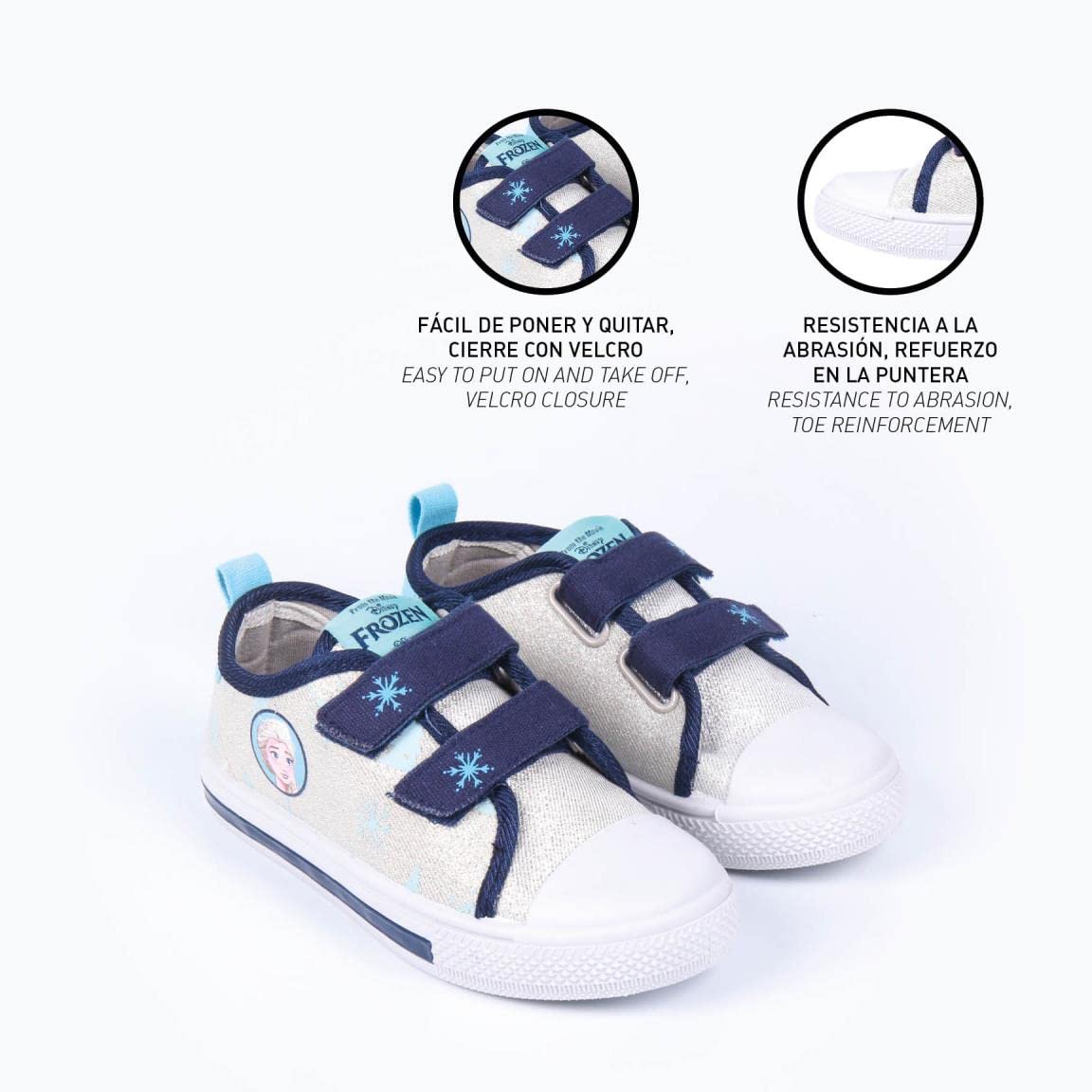 CERDÁ LIFE'S LITTLE MOMENTS, Zapatillas Niñas Luces de Frozen 2 con Velcro para Facilitar su Independencia y Comodidad-Licencia Oficial Disney, Gris, 30 EU