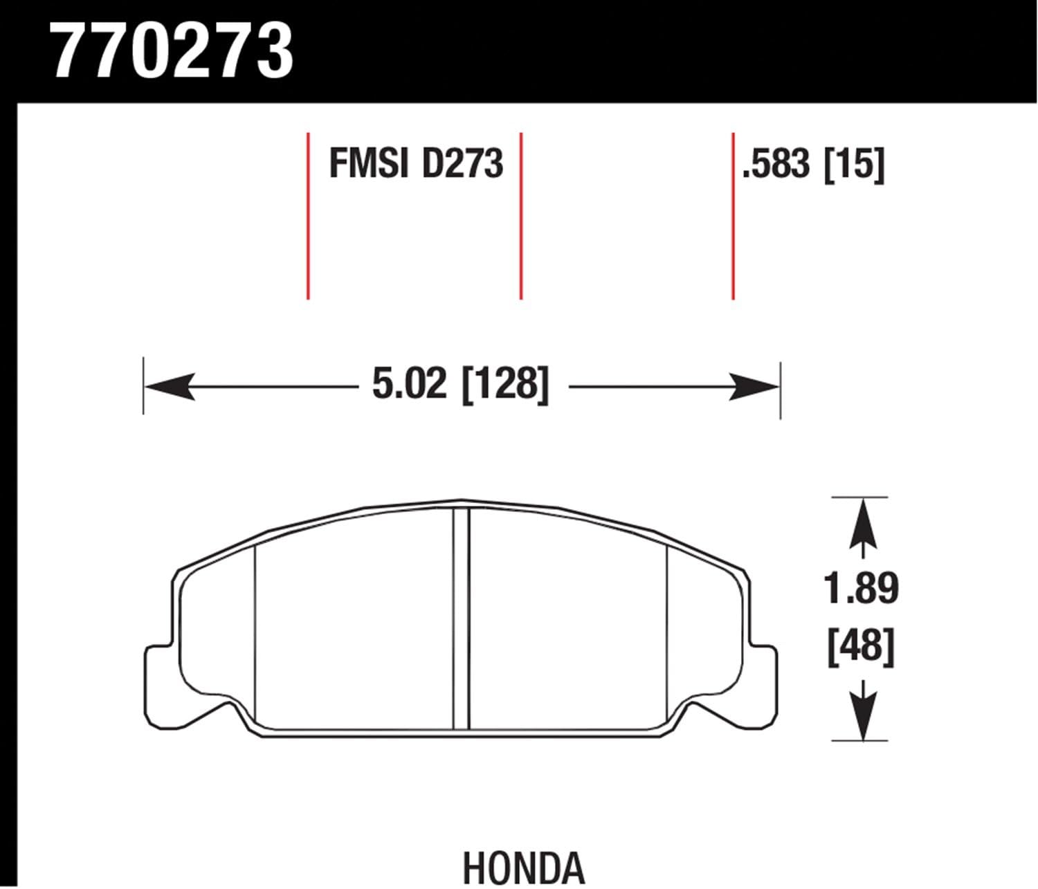 Hawk Performance 770273 FMSI D273 OES Premium Ceramic Disc Brake Pad
