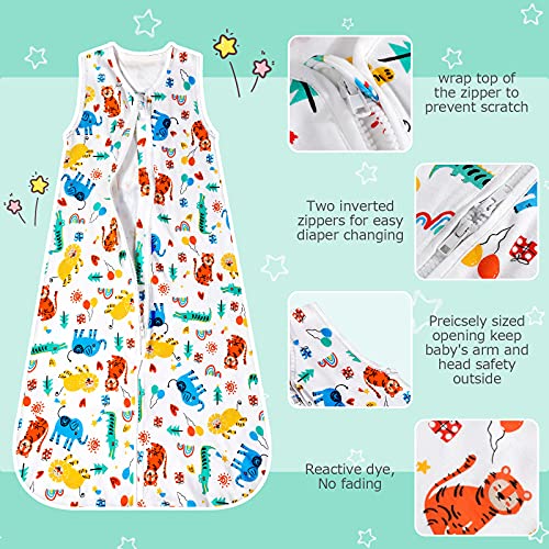 Lictin Baby Sleeping Bag, 0.5 TOG SleepSack, 100% Cotton, Sleeveless Swaddle Blanket with Two-way Zipper, Newborn Baby Gift, New Born Baby Essentials, Unisex, Boys & Girls, 18-36 Months - Image 3