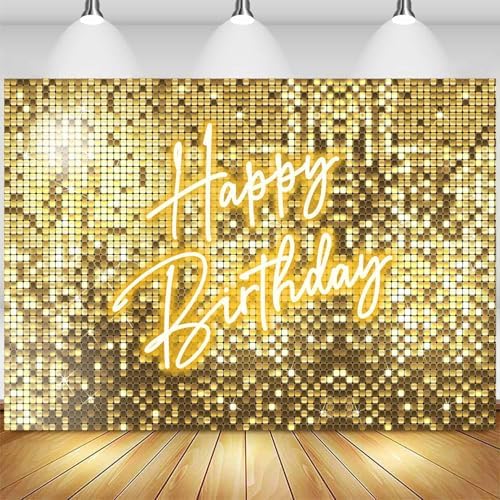 Sensfun Gold Birthday Backdrop 7x5ft Photography Happy Birthday B...