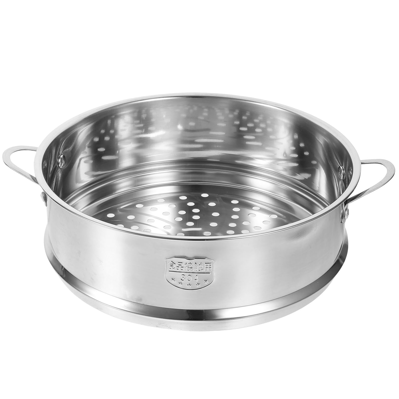 Amosfun Inserto de olla de vapor de acero inoxidable, cesta de vapor de cocina de 22 cm, cesta de vapor de alimentos, olla arrocera china para albóndigas chinas, cesta de vapor para pescados y