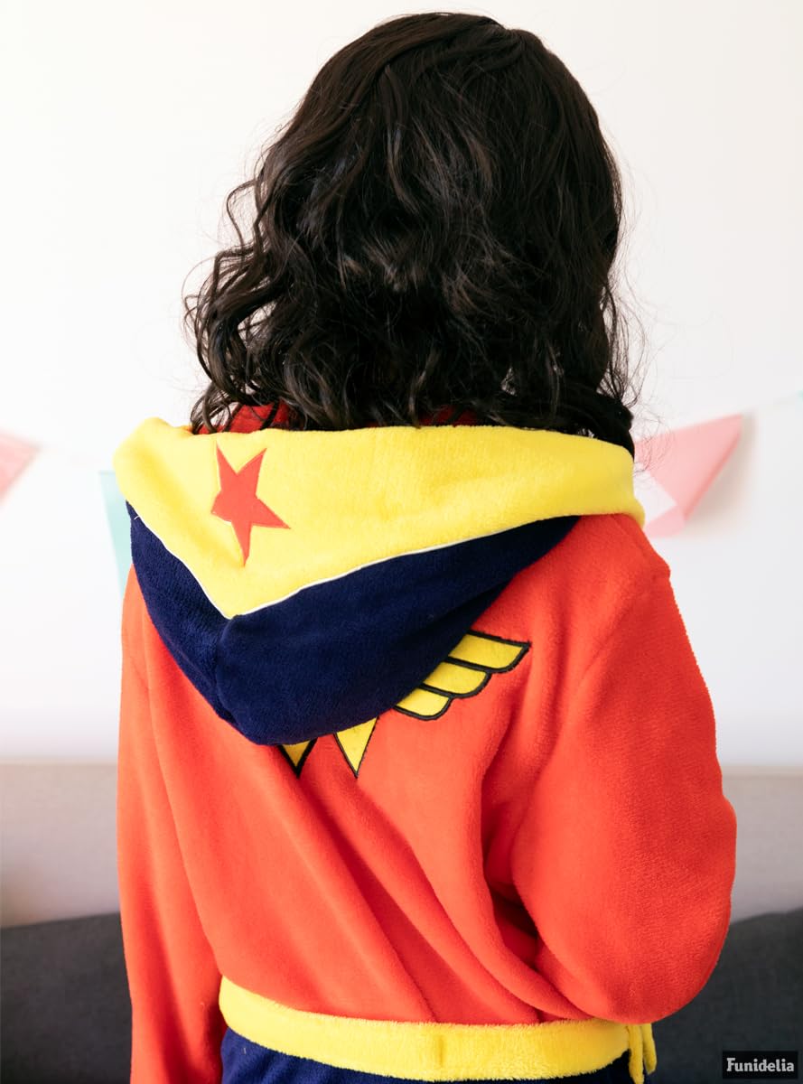 Funidelia | Bata de Wonder Woman para mujer Superhéroes, DC Comics - Accesorios & merchandising - Regalos originales para Navidad, cumpleaños y otras celebraciones - Talla S-M - Rojo