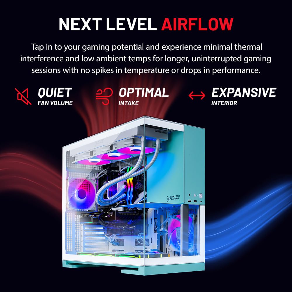 Skytech Gaming Aqua Gaming PC, AMD Ryzen 7 7700X 4.5GHz, NVIDIA RTX 5070 12GB, 1TB Gen4 NVMe SSD, 32GB DDR5 RAM 5600, 850W Gold ATX 3 PSU, 360 ARGB AIO, Wi-Fi, Win 11, Desktop