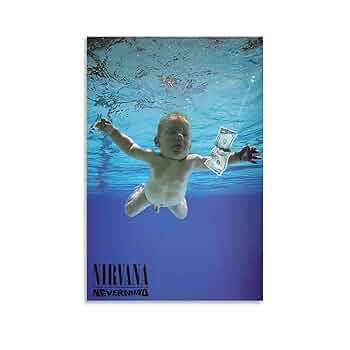 激レアNIRVANA 告知ポスター　ニルヴァーナ　カートコバーン　 ビンテージ90's○NIRVANA Smells Like Teen Spirit額入り