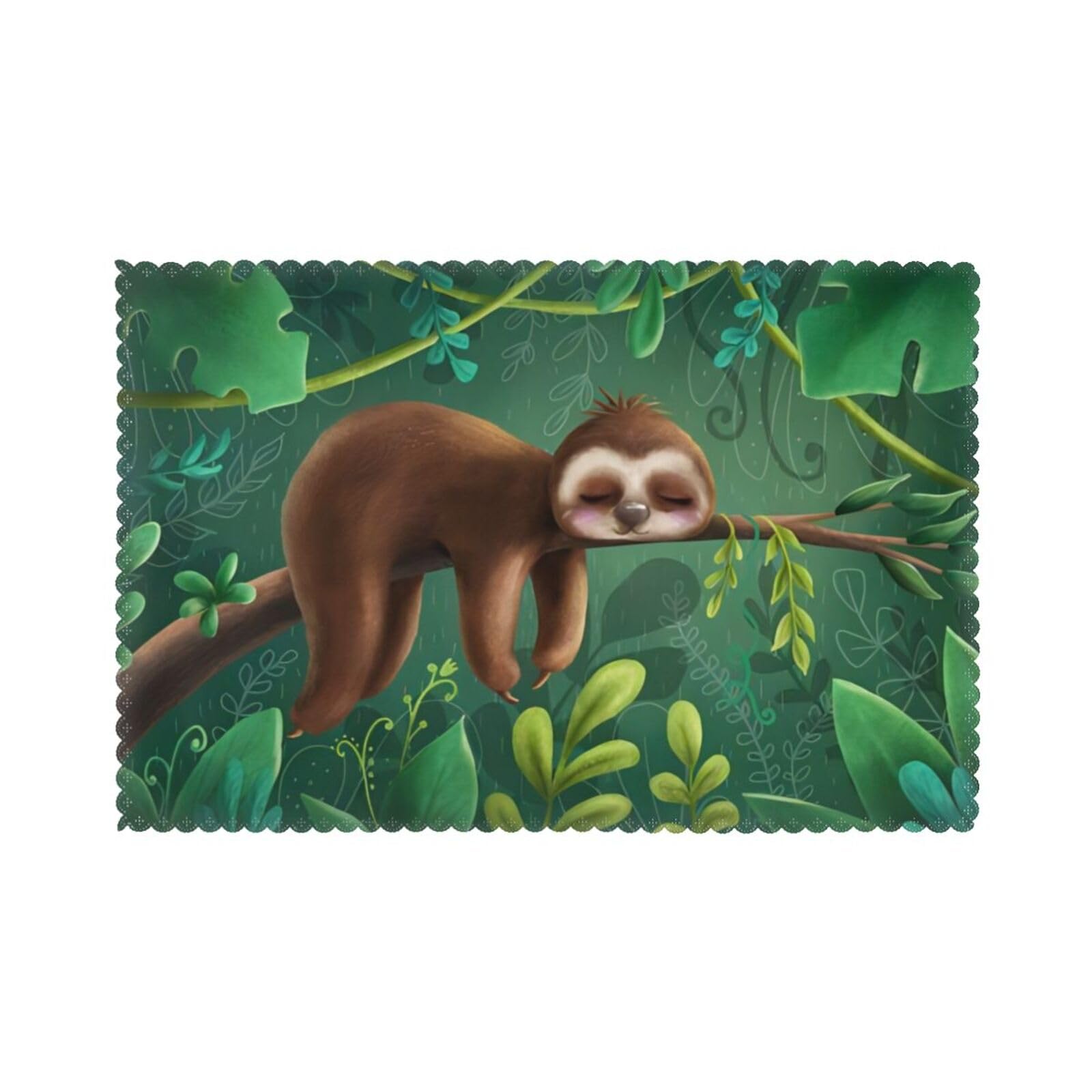 YYHHAOFA Sloth Prints Placemats Set of 6 12x18in – A Thoughtful Housewarming Gift for Stylish Hosts