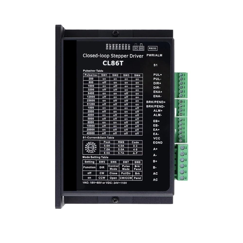 Controlador de Arranque Paso a Paso de Bucle Cerrado Nema 34 0~8,2 A 24~80 VCC CL86T-V41 Controlador de Arranque Paso a Paso Digital bifásico