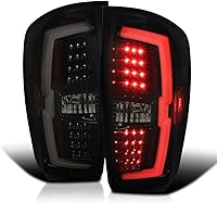 Vista 11 de SPEC-D TUNING Luces traseras LED color negro perla con barra de luz LED roja compatible con Toyota Tacoma 2016-2022, conjunto de par izquierdo +
