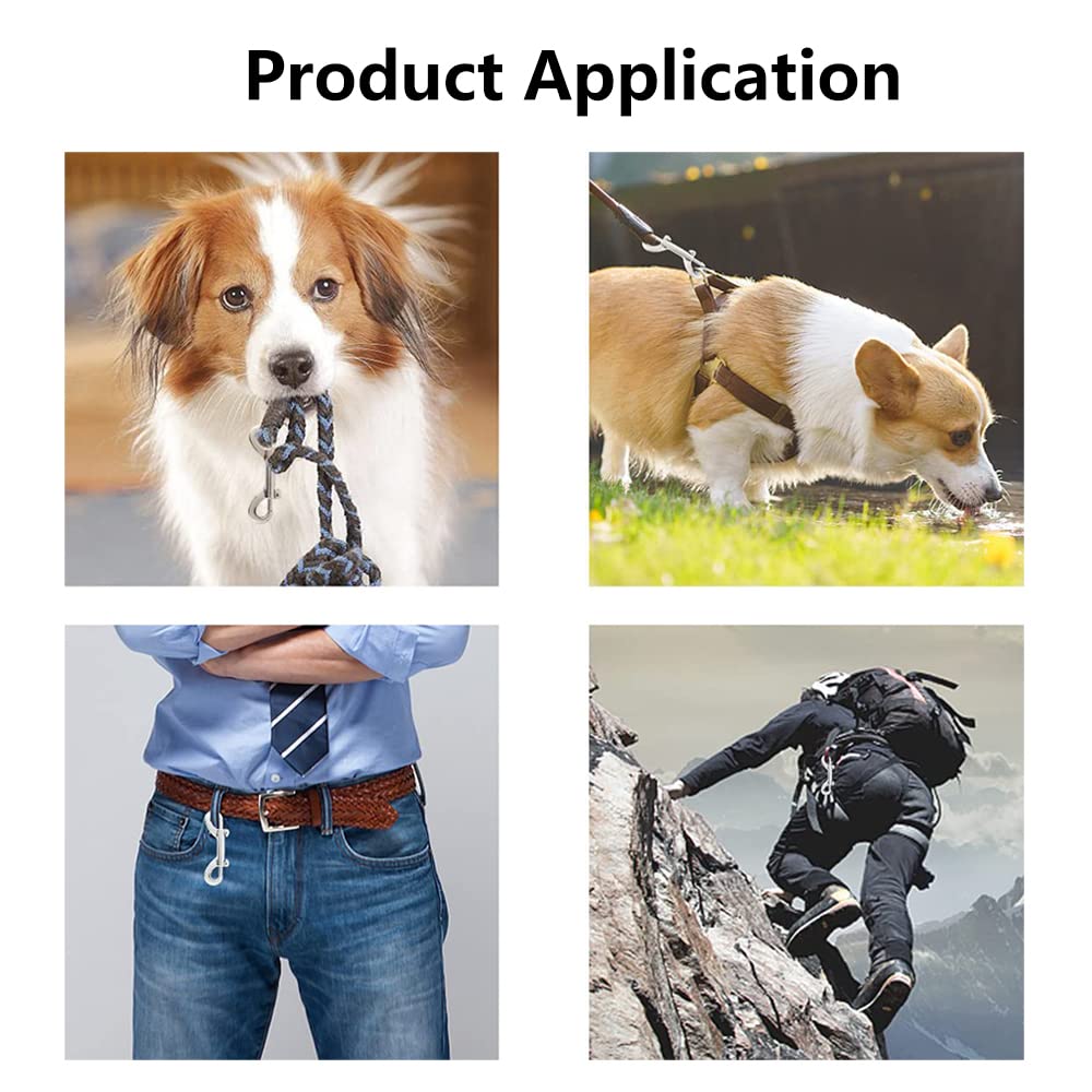 Moschettone Bullone Moschettone A Bullone Per Carichi Pesanti - 3 Pezzi, 100mm, Acciaio Inox, Doppia Estremità Ganci Sicurezza Per Guinzagli