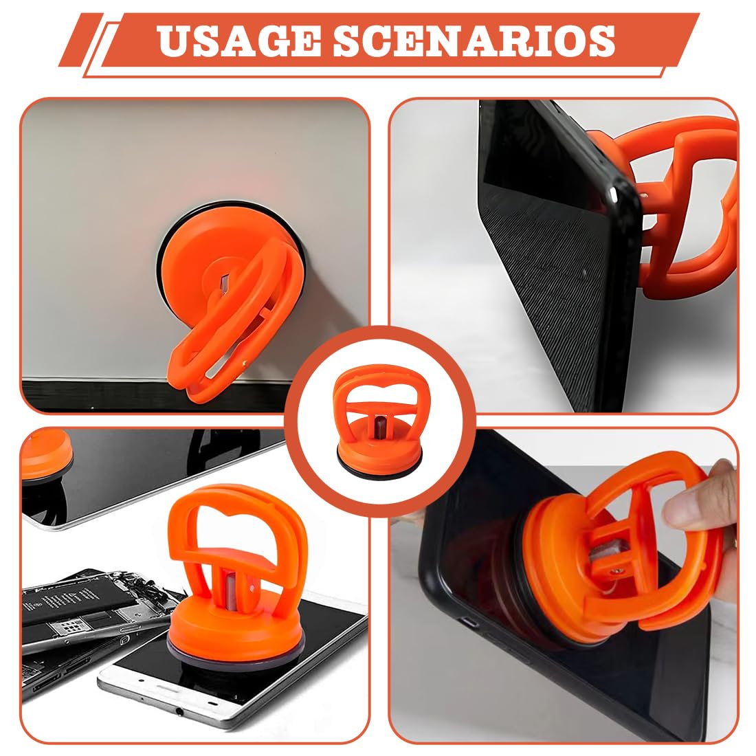 Ventosa Per Carrozzeria Auto 2 Pezzi, Kit Riparazione Ammaccature Con Ventosa Forte Arancione, Estrattore Per Rimuovere Ammaccature Rapidamente Misura Standard